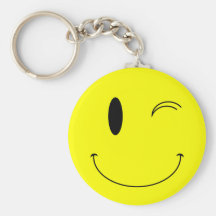 Jaune de KRW clignant de l'oeil le visage souriant Porte-clés