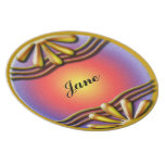 Jaune de plaque signalétique assiette pour soirée