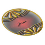 Jaune de plaque signalétique assiette pour soirée