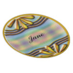 Jaune de plaque signalétique assiette pour soirée