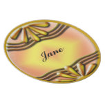 Jaune de plaque signalétique assiettes pour soirée