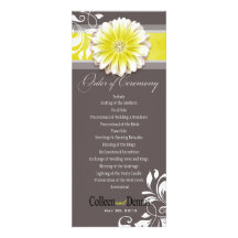 Jaune de programme de mariage du rouleau 1 de marg invitations personnalisées
