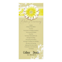 Jaune de programme de mariage du rouleau 1 de marg cartons d'invitation personnalisés