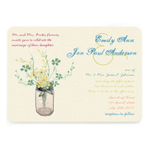 Jaune de sauge et de moutarde de fleur sauvage de  cartons d'invitation