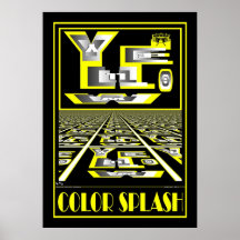 JAUNE D'ÉCLABOUSSURE DE COULEUR POSTER