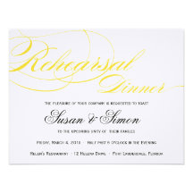 Jaune élégant d'invitation de dîner de répétition 
