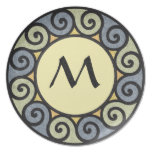 Jaune en spirale vert-bleu de marbre en pierre de  assiettes