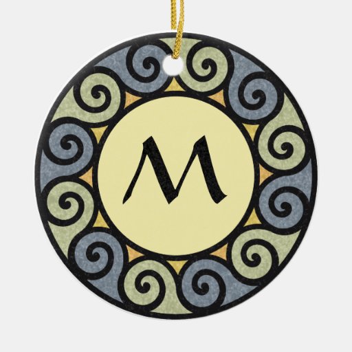 Jaune en spirale vert-bleu de marbre en pierre de  décoration de noël
