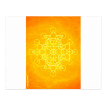 Jaune lumineux de la géométrie sacrée de mandala d carte postale