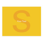JAUNE MODERNE D'INITIALE DE MONOGRAMME CARTES POSTALES