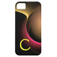 Jaune noir vibrant de MONOGRAMME d'ÉCLIPSE Étuis iPhone 5