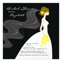 Jaune nuptiale d'invitation de douche de jeune mar