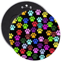 Jaune rouge de vert bleu de Pawprints de traînées  Badge Avec Épingle