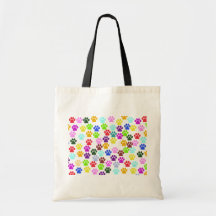 Jaune rouge de vert bleu de Pawprints de traînées  Sacs Fourre-tout