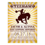 Jaune turbulent de répétition de rodéo de Yeehaw d Invitations Personnalisées