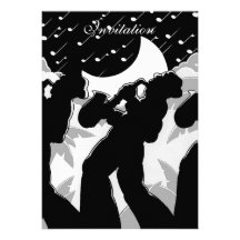 Jazz noir et blanc d'invitation