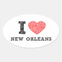 Je-Amour-Nouveau-Orléans Stickers Ovales