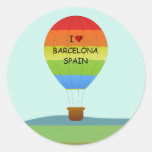 "Je ballon à air chaud aime Barcelone, Espagne" Autocollant