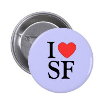 "Je bouton du coeur SF (San Francisco) "Pinback Pin's