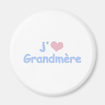 Je "coeur" Grandmère Aimants Pour Réfrigérateur