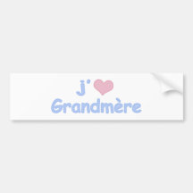 Je "coeur" Grandmère Autocollants Pour Voiture