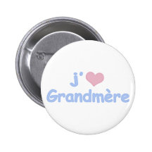 Je "coeur" Grandmère Badges Avec Agrafe