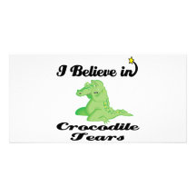 je crois aux larmes de crocodile cartes de vœux avec photo
