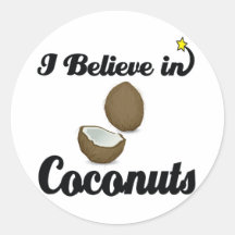 je crois aux noix de coco adhésif rond