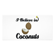 je crois aux noix de coco cartes avec photo