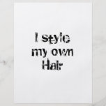 Je dénomme mes propres cheveux. Noir et blanc. Prospectus