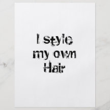 Je dénomme mes propres cheveux. Noir et blanc. Prospectus