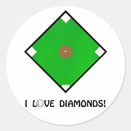 "Je des chemises et des cadeaux de base-ball aime  Autocollants Ronds