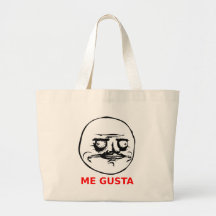 Je Gusta fait face avec le texte Sacs Fourre-tout