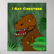 Je mange la salle de classe d'école de dinosaure d affiche