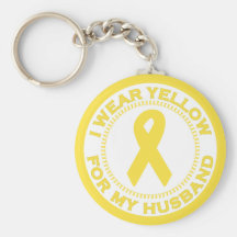 Je porte le jaune pour mon mari porte-clés