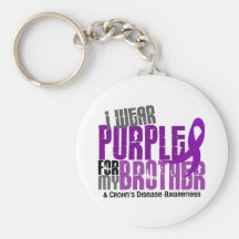 Je porte le pourpre pour ma maladie de Crohn du fr Porte-clefs
