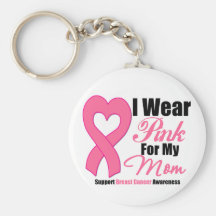 Je porte le ruban rose pour ma maman porte-clé