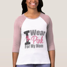 Je porte le ruban rose pour ma maman t-shirt