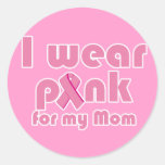 Je porte un ruban rose pour ma maman autocollant