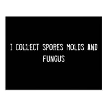 je rassemble les moules et le champignon de spores cartes postales