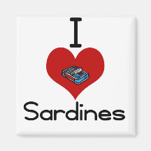 Je sardines de coeur-amour magnets pour réfrigérateur
