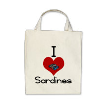 Je sardines de coeur-amour sacs fourre-tout