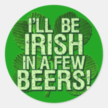 Je serai irlandais en peu de bières adhésifs
