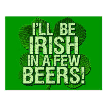 Je serai irlandais en peu de bières cartes postales