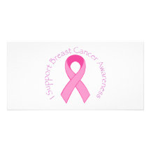 Je soutiens la conscience de cancer du sein cartes de vœux avec photo