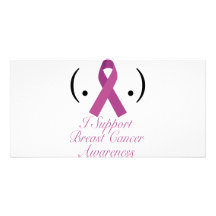 je soutiens la conscience de cancer du sein cartes de vœux avec photo