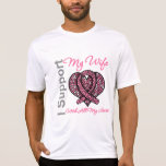 Je soutiens ma conscience de cancer du sein d'épou t-shirts
