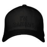 Je suis casquette noir de base de laine de Flexfit Casquette De Baseball Brodée