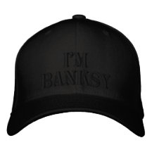 Je suis casquette noir de base de laine de Flexfit Casquette De Baseball Brodée