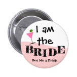 Je suis le bouton de partie de jeune mariée badges